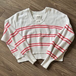 Aerie Cropped Ribbed V-Neck Sweater